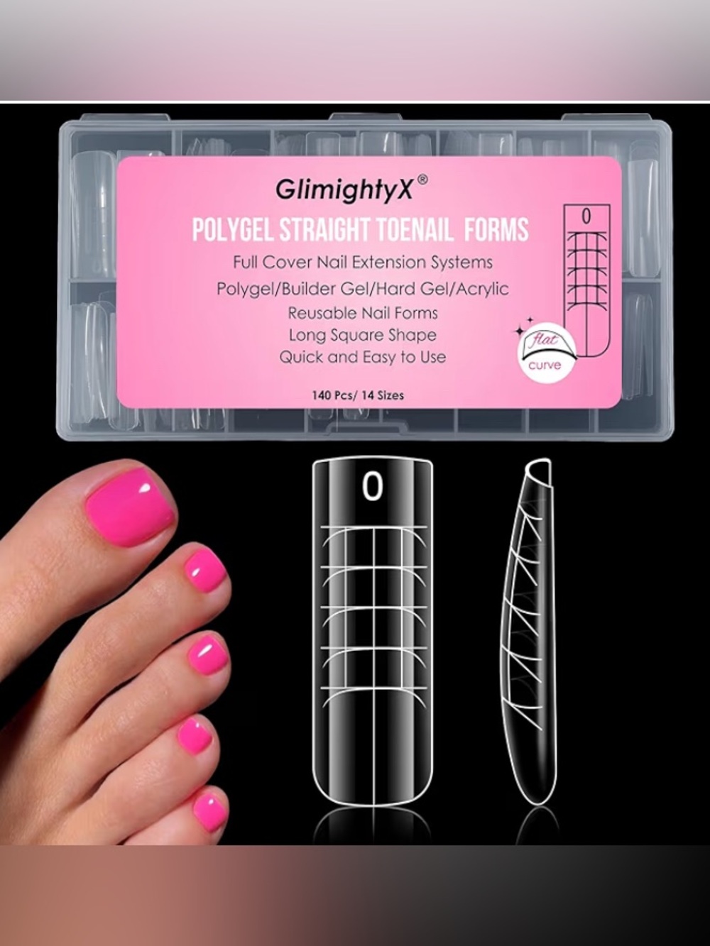 ✨New Polygel Toe Nail Forms 140pcs Reusable Dual Forms Nail Extension Kit DIY💖